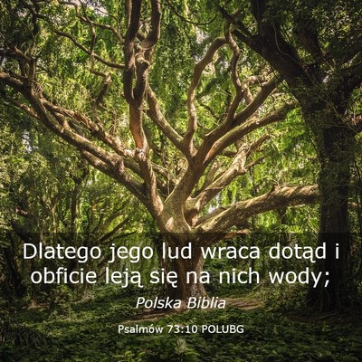 Picture 03 - Psalmów 73:10 POLUBG - Dlatego jego lud wraca dotąd i obficie leją - Bible Verse Picture