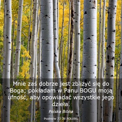 Picture 03 - Psalmów 73:28 POLUBG - Mnie zaś dobrze jest zbliżyć się do Boga; - Bible Verse Picture