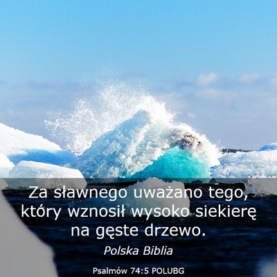 Picture 03 - Psalmów 74:5 POLUBG - Za sławnego uważano tego, który wznosił - Bible Verse Picture