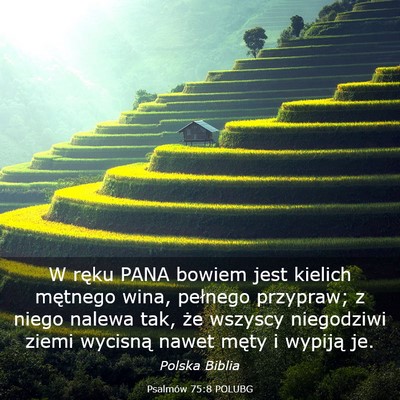 Picture 03 - Psalmów 75:8 POLUBG - W ręku PANA bowiem jest kielich mętnego wina, - Bible Verse Picture