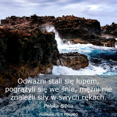 Picture 03 - Psalmów 76:5 POLUBG - Odważni stali się łupem, pogrążyli się we - Bible Verse Picture