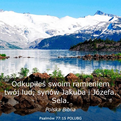 Picture 03 - Psalmów 77:15 POLUBG - Odkupiłeś swoim ramieniem twój lud, synów - Bible Verse Picture