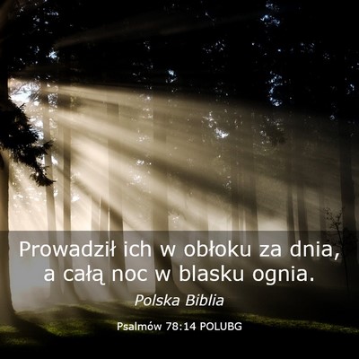 Picture 03 - Psalmów 78:14 POLUBG - Prowadził ich w obłoku za dnia, a całą noc w - Bible Verse Picture