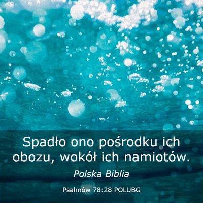 Picture 03 - Psalmów 78:28 POLUBG - Spadło ono pośrodku ich obozu, wokół ich - Bible Verse Picture