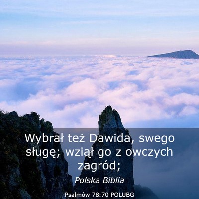 Picture 03 - Psalmów 78:70 POLUBG - Wybrał też Dawida, swego sługę; wziął go z - Bible Verse Picture