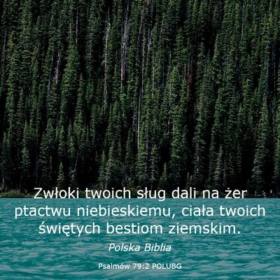 Picture 03 - Psalmów 79:2 POLUBG - Zwłoki twoich sług dali na żer ptactwu - Bible Verse Picture