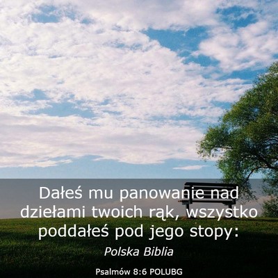 Picture 03 - Psalmów 8:6 POLUBG - Dałeś mu panowanie nad dziełami twoich rąk, - Bible Verse Picture