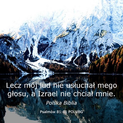 Picture 03 - Psalmów 81:11 POLUBG - Lecz mój lud nie usłuchał mego głosu, a - Bible Verse Picture