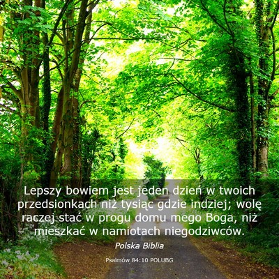 Picture 03 - Psalmów 84:10 POLUBG - Lepszy bowiem jest jeden dzień w twoich - Bible Verse Picture