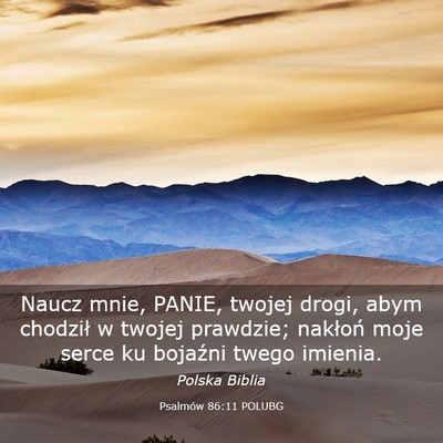 Picture 03 - Psalmów 86:11 POLUBG - Naucz mnie, PANIE, twojej drogi, abym chodził w - Bible Verse Picture