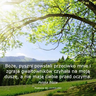 Picture 03 - Psalmów 86:14 POLUBG - Boże, pyszni powstali przeciwko mnie i zgraja - Bible Verse Picture