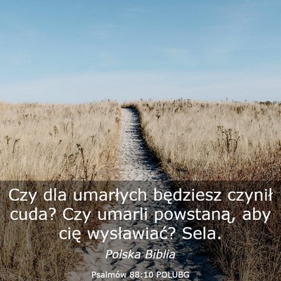 Picture 03 - Psalmów 88:10 POLUBG - Czy dla umarłych będziesz czynił cuda? Czy - Bible Verse Picture