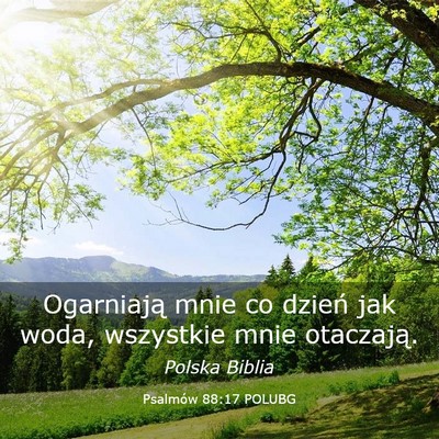 Picture 03 - Psalmów 88:17 POLUBG - Ogarniają mnie co dzień jak woda, wszystkie - Bible Verse Picture