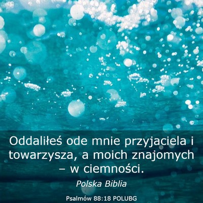 Picture 03 - Psalmów 88:18 POLUBG - Oddaliłeś ode mnie przyjaciela i towarzysza, a - Bible Verse Picture
