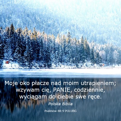 Picture 03 - Psalmów 88:9 POLUBG - Moje oko płacze nad moim utrapieniem; wzywam - Bible Verse Picture