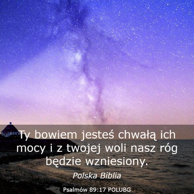 Picture 03 - Psalmów 89:17 POLUBG - Ty bowiem jesteś chwałą ich mocy i z twojej - Bible Verse Picture