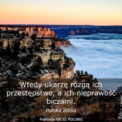Picture 03 - Psalmów 89:32 POLUBG - Wtedy ukarzę rózgą ich przestępstwo, a ich - Bible Verse Picture