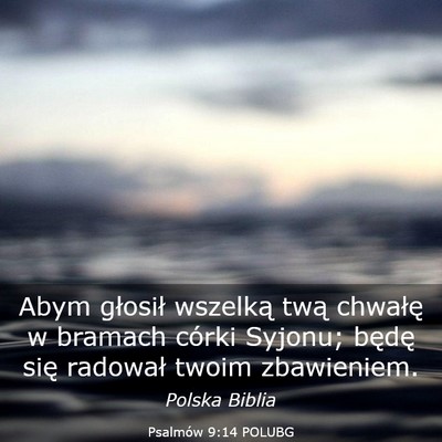 Picture 03 - Psalmów 9:14 POLUBG - Abym głosił wszelką twą chwałę w bramach - Bible Verse Picture