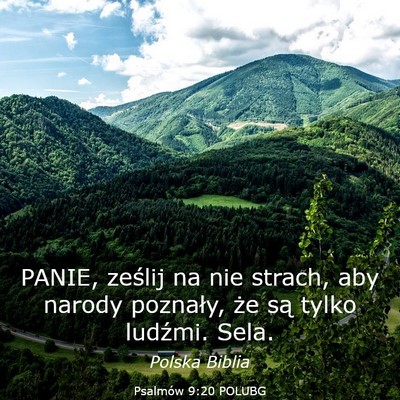 Picture 03 - Psalmów 9:20 POLUBG - PANIE, ześlij na nie strach, aby narody - Bible Verse Picture
