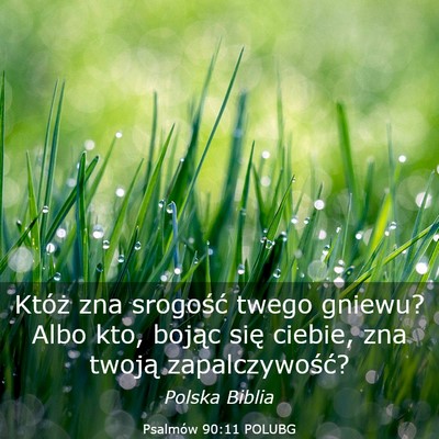 Picture 03 - Psalmów 90:11 POLUBG - Któż zna srogość twego gniewu? Albo kto, - Bible Verse Picture