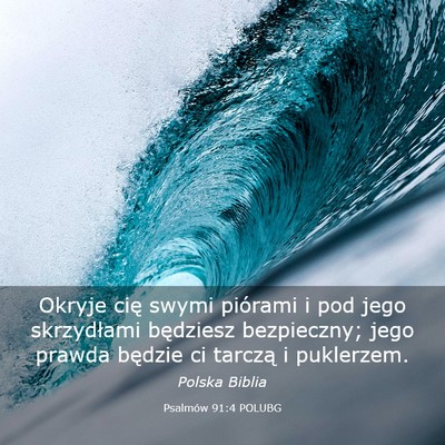 Picture 03 - Psalmów 91:4 POLUBG - Okryje cię swymi piórami i pod jego skrzydłami - Bible Verse Picture