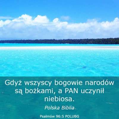 Picture 03 - Psalmów 96:5 POLUBG - Gdyż wszyscy bogowie narodów są bożkami, a - Bible Verse Picture