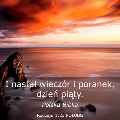 Picture 03 - Rodzaju 1:23 POLUBG - I nastał wieczór i poranek, dzień - Bible Verse Picture