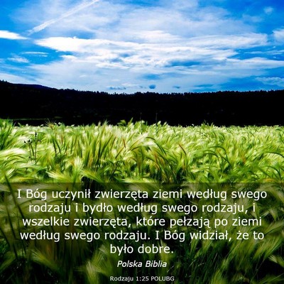 Picture 03 - Rodzaju 1:25 POLUBG - I Bóg uczynił zwierzęta ziemi według swego - Bible Verse Picture