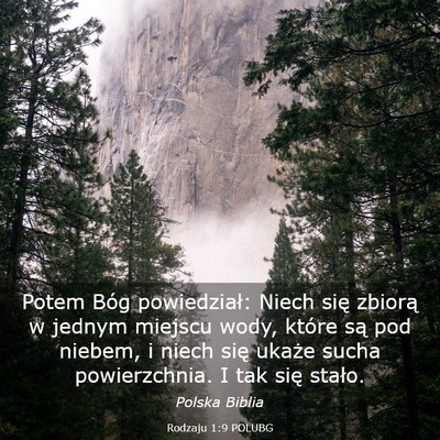 Picture 03 - Rodzaju 1:9 POLUBG - Potem Bóg powiedział: Niech się zbiorą w - Bible Verse Picture