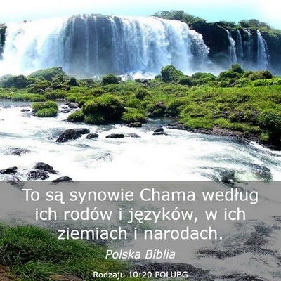 Picture 03 - Rodzaju 10:20 POLUBG - To są synowie Chama według ich rodów i - Bible Verse Picture
