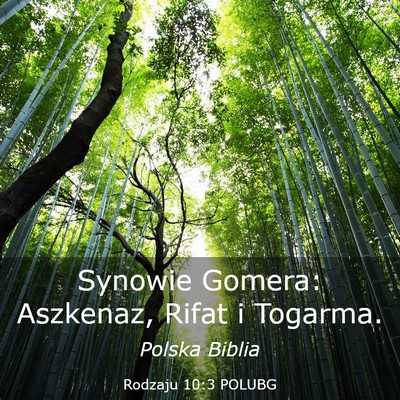 Picture 03 - Rodzaju 10:3 POLUBG - Synowie Gomera: Aszkenaz, Rifat i - Bible Verse Picture