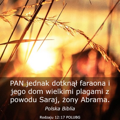 Picture 03 - Rodzaju 12:17 POLUBG - PAN jednak dotknął faraona i jego dom wielkimi - Bible Verse Picture