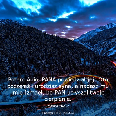 Picture 03 - Rodzaju 16:11 POLUBG - Potem Anioł PANA powiedział jej: Oto - Bible Verse Picture