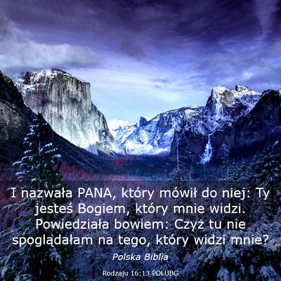 Picture 03 - Rodzaju 16:13 POLUBG - I nazwała PANA, który mówił do niej: Ty - Bible Verse Picture