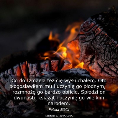 Picture 03 - Rodzaju 17:20 POLUBG - Co do Izmaela też cię wysłuchałem. Oto - Bible Verse Picture