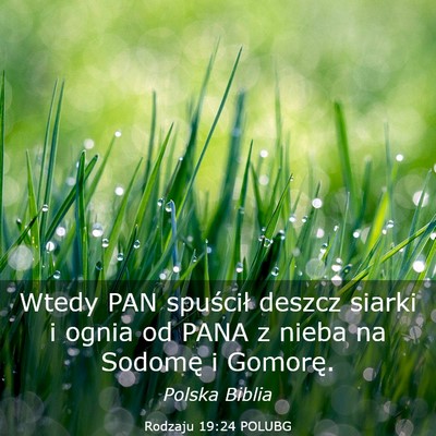 Picture 03 - Rodzaju 19:24 POLUBG - Wtedy PAN spuścił deszcz siarki i ognia od PANA - Bible Verse Picture
