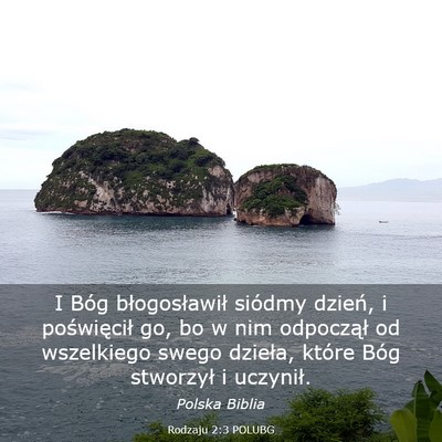 Picture 03 - Rodzaju 2:3 POLUBG - I Bóg błogosławił siódmy dzień, i - Bible Verse Picture