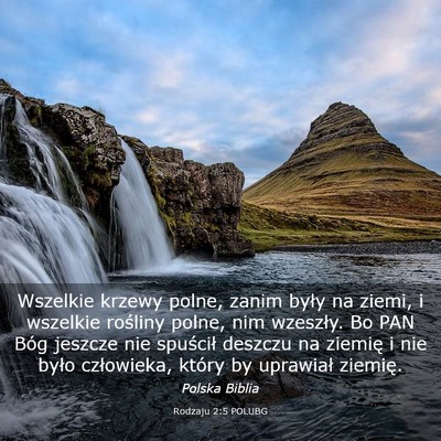 Picture 03 - Rodzaju 2:5 POLUBG - Wszelkie krzewy polne, zanim były na ziemi, i - Bible Verse Picture