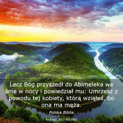 Picture 03 - Rodzaju 20:3 POLUBG - Lecz Bóg przyszedł do Abimeleka we śnie w nocy - Bible Verse Picture