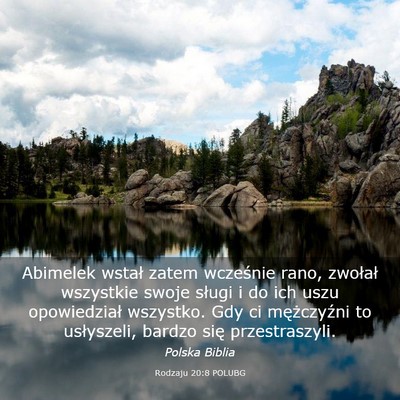 Picture 03 - Rodzaju 20:8 POLUBG - Abimelek wstał zatem wcześnie rano, zwołał - Bible Verse Picture