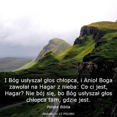 Picture 03 - Rodzaju 21:17 POLUBG - I Bóg usłyszał głos chłopca, i Anioł Boga - Bible Verse Picture