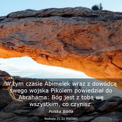 Picture 03 - Rodzaju 21:22 POLUBG - W tym czasie Abimelek wraz z dowódcą swego - Bible Verse Picture
