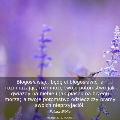 Picture 03 - Rodzaju 22:17 POLUBG - Błogosławiąc, będę ci błogosławić, a - Bible Verse Picture