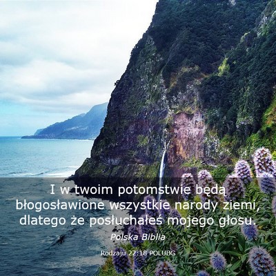 Picture 03 - Rodzaju 22:18 POLUBG - I w twoim potomstwie będą błogosławione - Bible Verse Picture