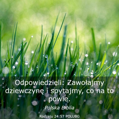 Picture 03 - Rodzaju 24:57 POLUBG - Odpowiedzieli: Zawołajmy dziewczynę i spytajmy, - Bible Verse Picture