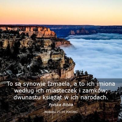 Picture 03 - Rodzaju 25:16 POLUBG - To są synowie Izmaela, a to ich imiona według - Bible Verse Picture