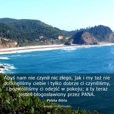 Picture 03 - Rodzaju 26:29 POLUBG - Abyś nam nie czynił nic złego, jak i my też - Bible Verse Picture