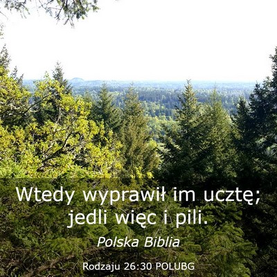 Picture 03 - Rodzaju 26:30 POLUBG - Wtedy wyprawił im ucztę; jedli więc i - Bible Verse Picture