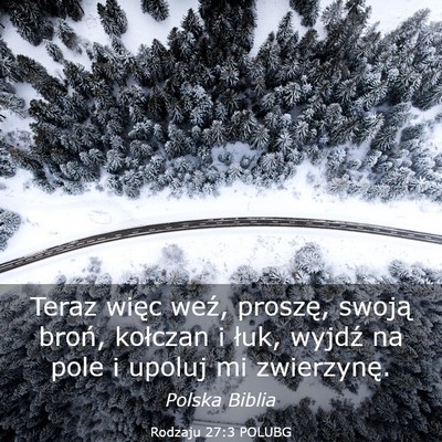 Picture 03 - Rodzaju 27:3 POLUBG - Teraz więc weź, proszę, swoją broń, kołczan - Bible Verse Picture
