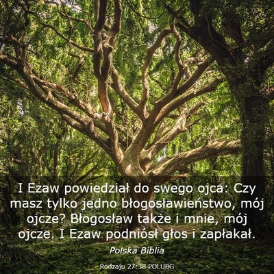 Picture 03 - Rodzaju 27:38 POLUBG - I Ezaw powiedział do swego ojca: Czy masz tylko - Bible Verse Picture